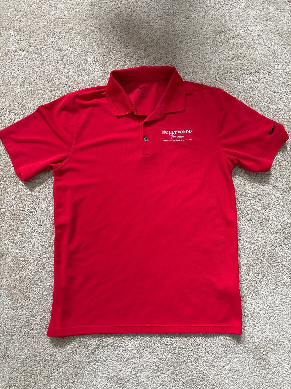 Nike Dri-FIT Hollywood Casino Red Polo Shirt Women's Small Embroidered